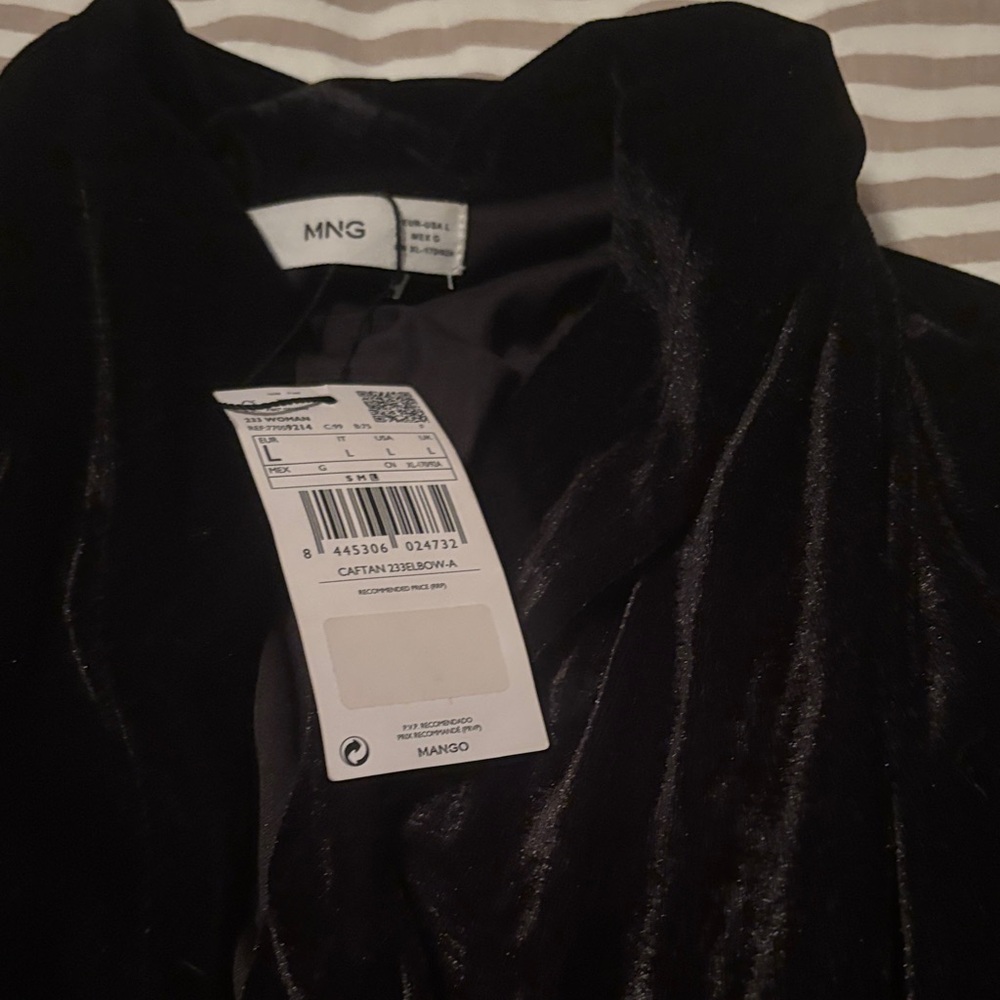 Mango NWT MNG Black Velvet Jacket